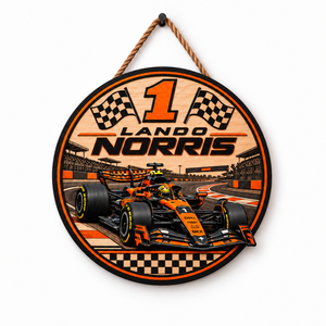 [Personalized] Lando #1 Wooden Wall Sign - Motorsport Car Fan Gift