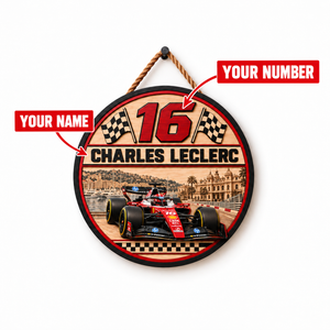 [Personalized] Charles #16 Wooden Wall Sign - Wooden Round Wall Hanging