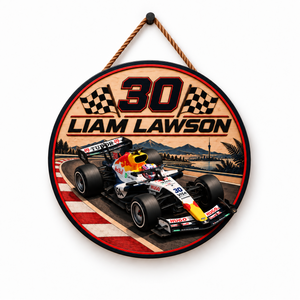 [Personalized] Lawson #30 Wooden Wall Sign - Man Cave Garage Decor