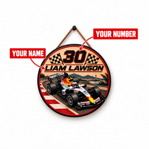 [Personalized] Lawson #30 Wooden Wall Sign - Man Cave Garage Decor