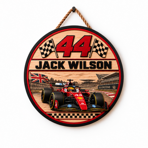 [Personalized] Lewis #44 Wooden Wall Sign - Wooden Round Wall Hanging