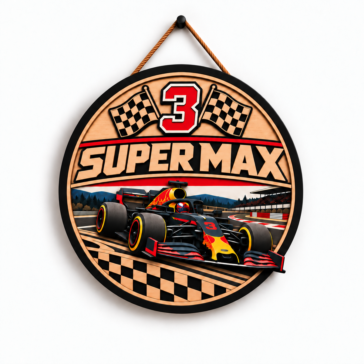 [Personalized] Super Max 3 Wood Wall Art - Wooden Sign Decor