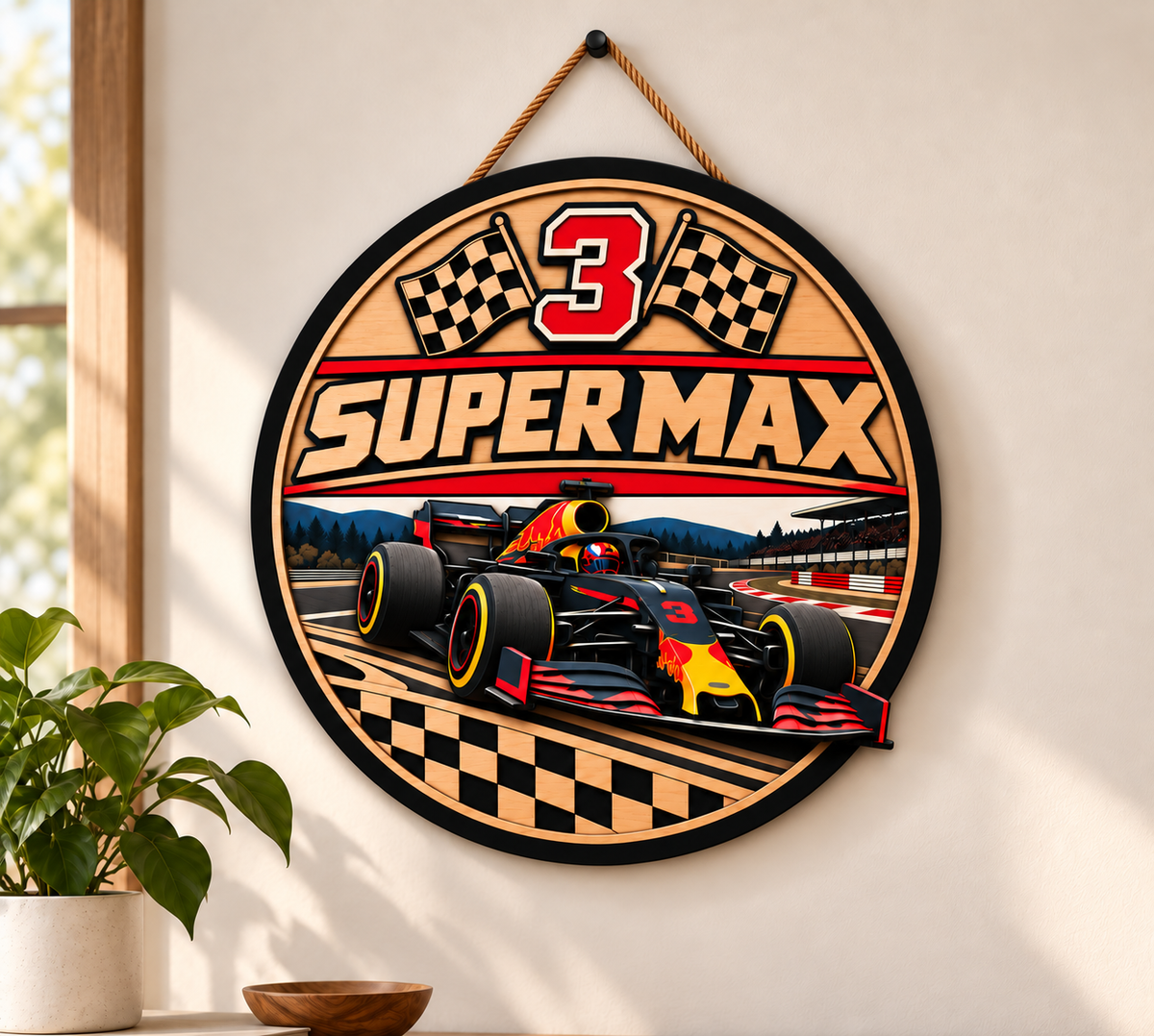 [Personalized] Super Max 3 Wood Wall Art - Wooden Sign Decor
