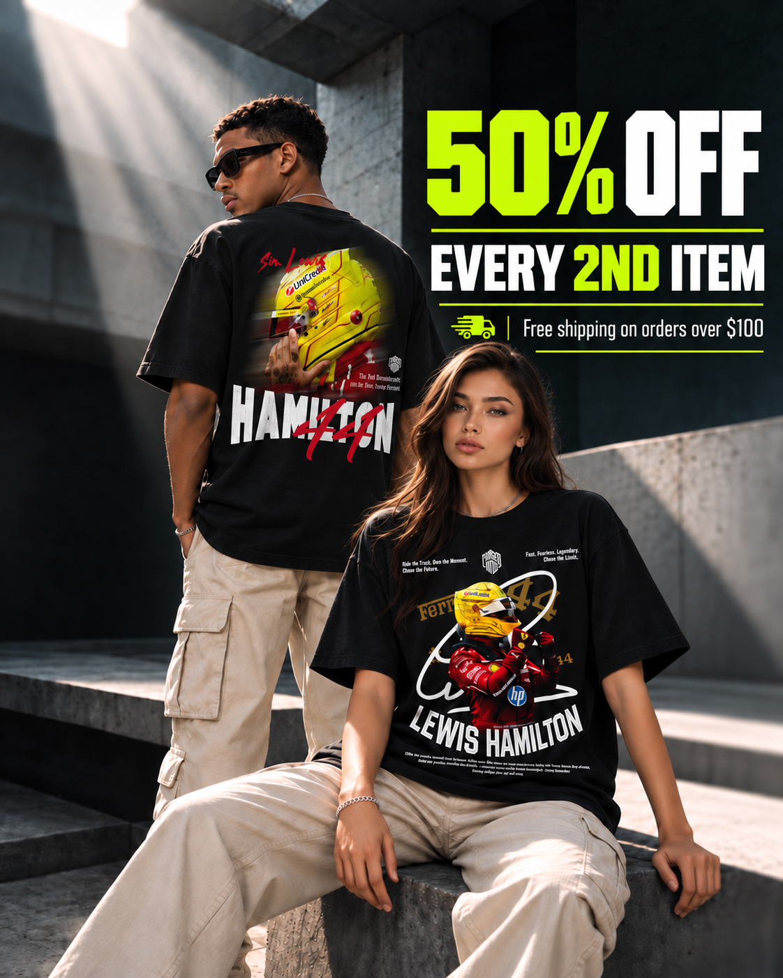 Hamilton 44 F1 Logo T-Shirt