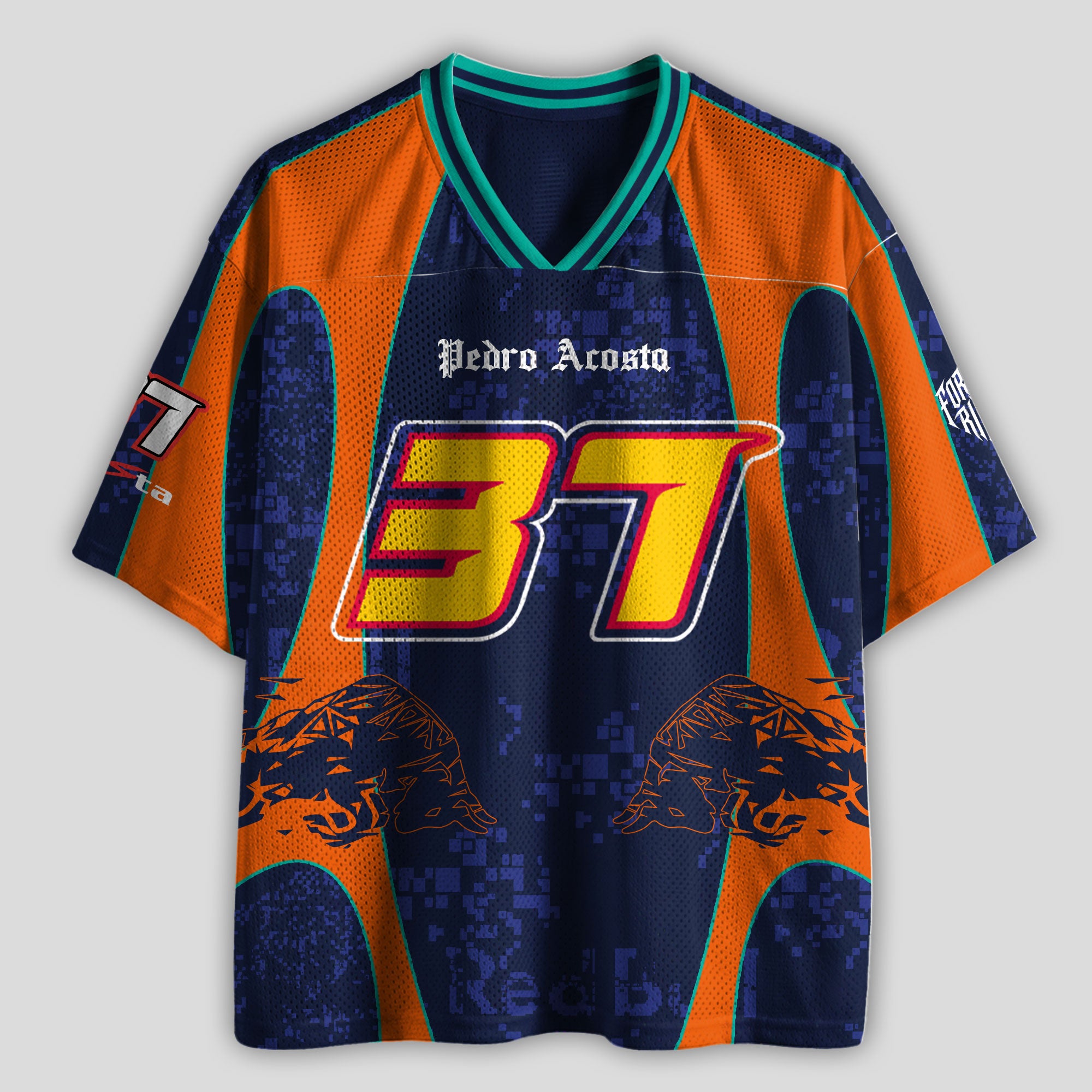 'MT' Acosta #37 Red KTM Racing Mesh Football Jersey