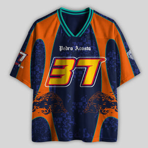 'MT' Acosta #37 Red KTM Racing Mesh Football Jersey