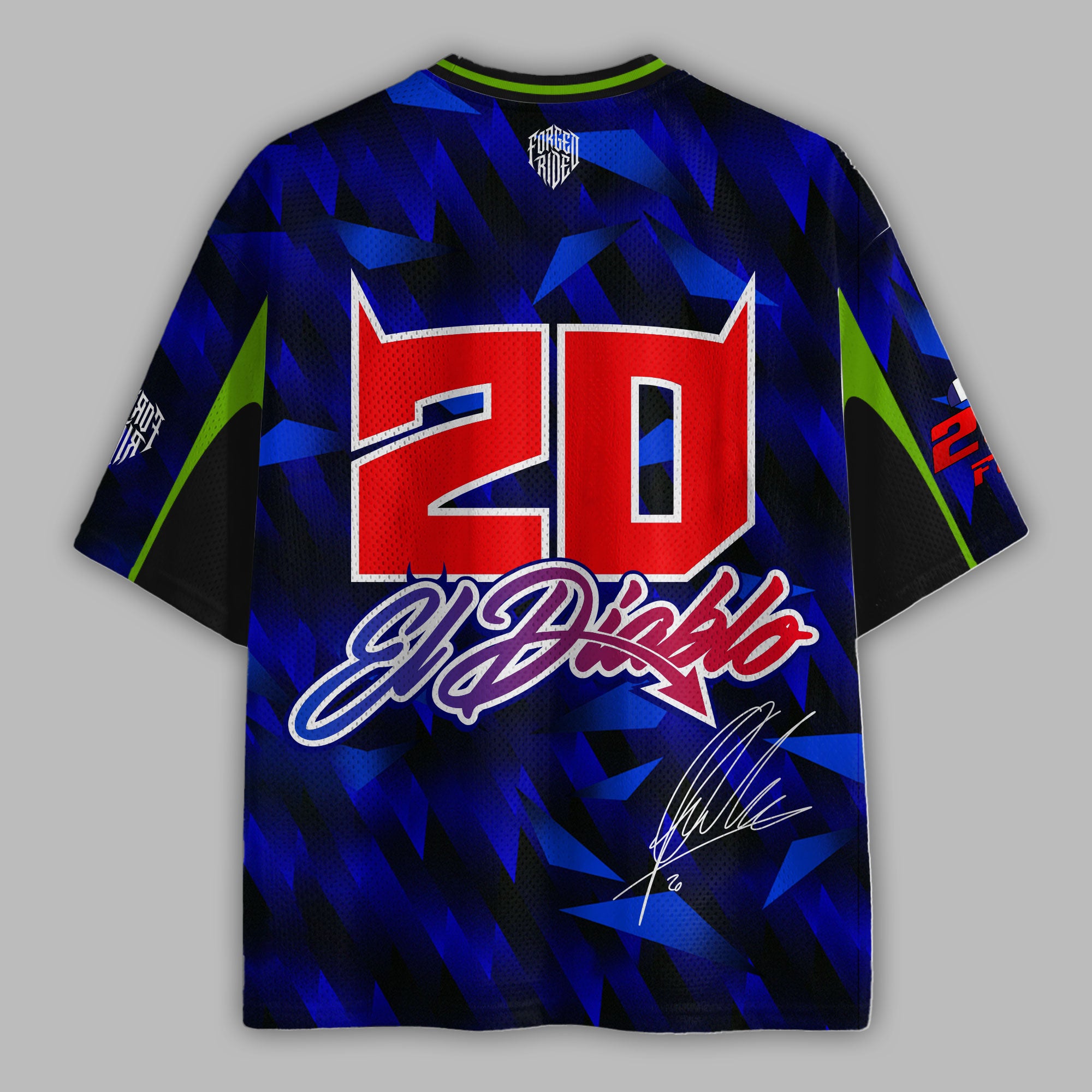 'MT' El Diablo 20 Monster Racing Mesh Football Jersey