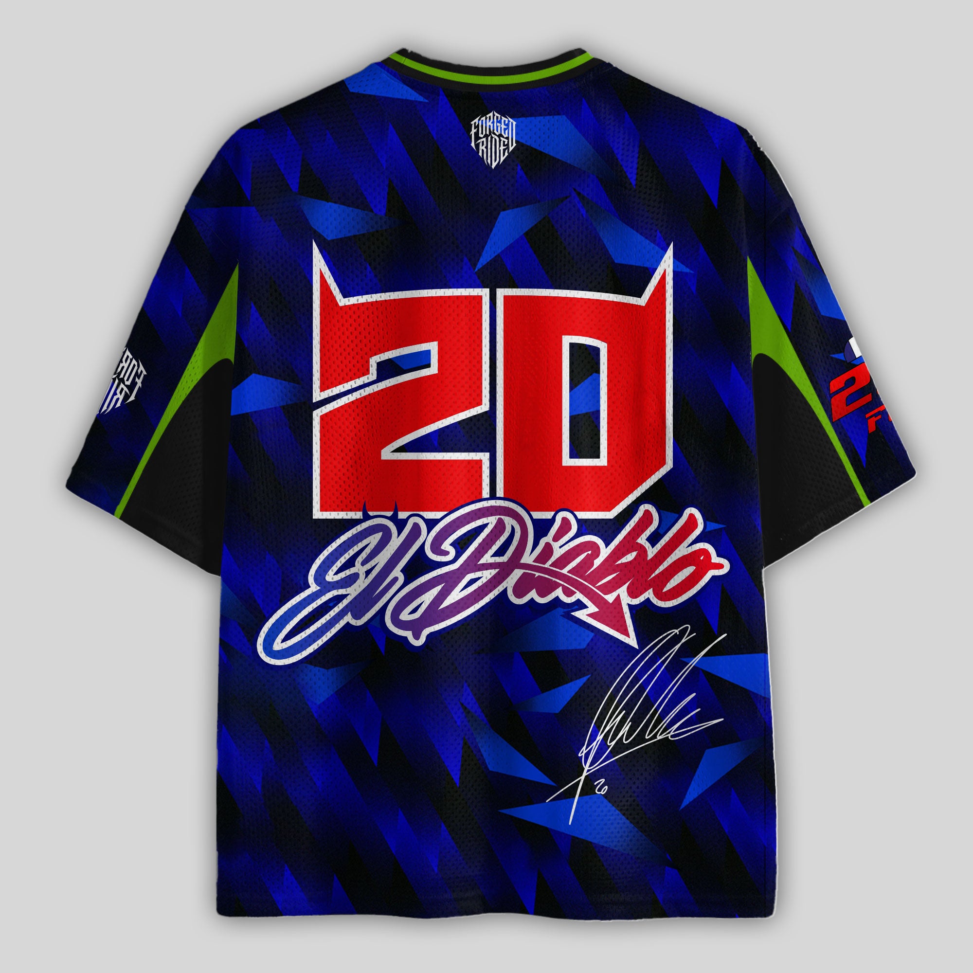 'MT' El Diablo 20 Monster Racing Mesh Football Jersey