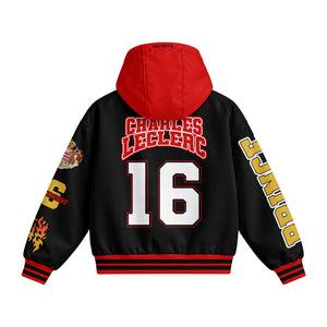 Charles #16 Racing Hooded Baseball Jacket - Streetwear Varsity Jacket