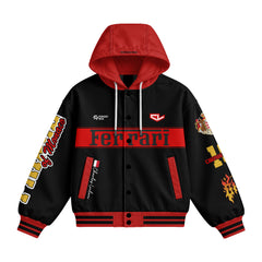 Charles #16 Racing Hooded Baseball Jacket - Streetwear Varsity Jacket