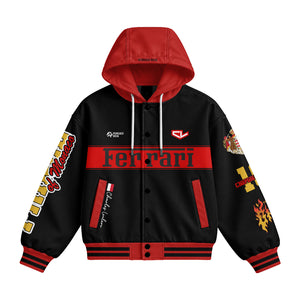 Charles #16 Racing Hooded Baseball Jacket - Streetwear Varsity Jacket