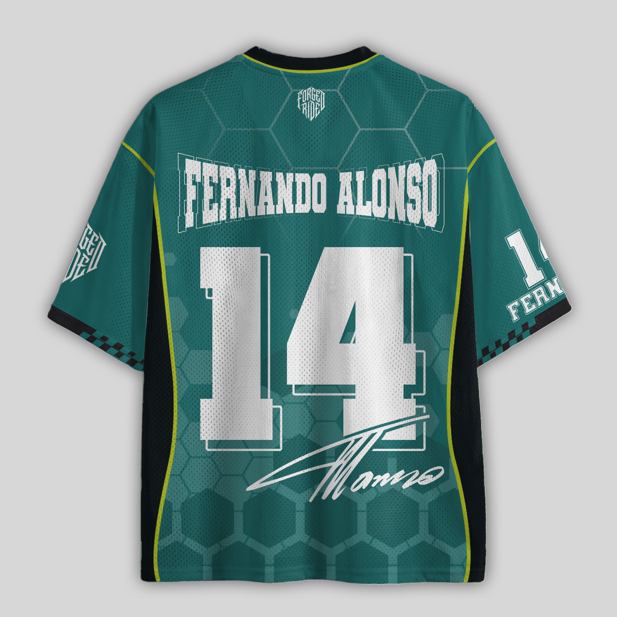 Alonso #14 Racing Boxy Mesh Football Jersey