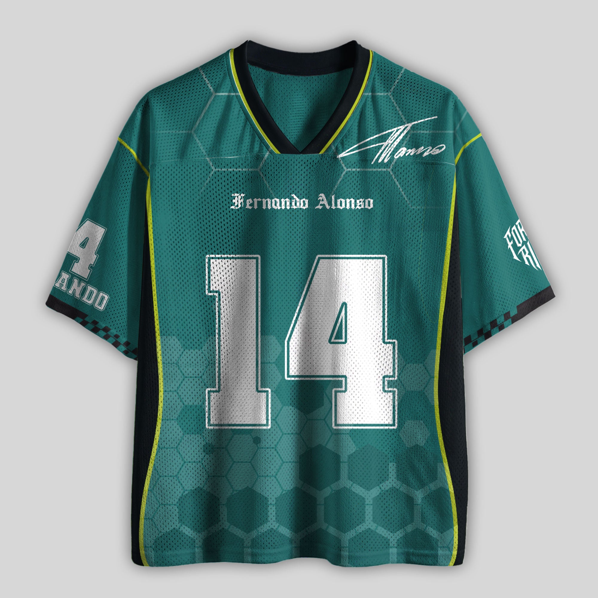 Alonso #14 Racing Boxy Mesh Football Jersey