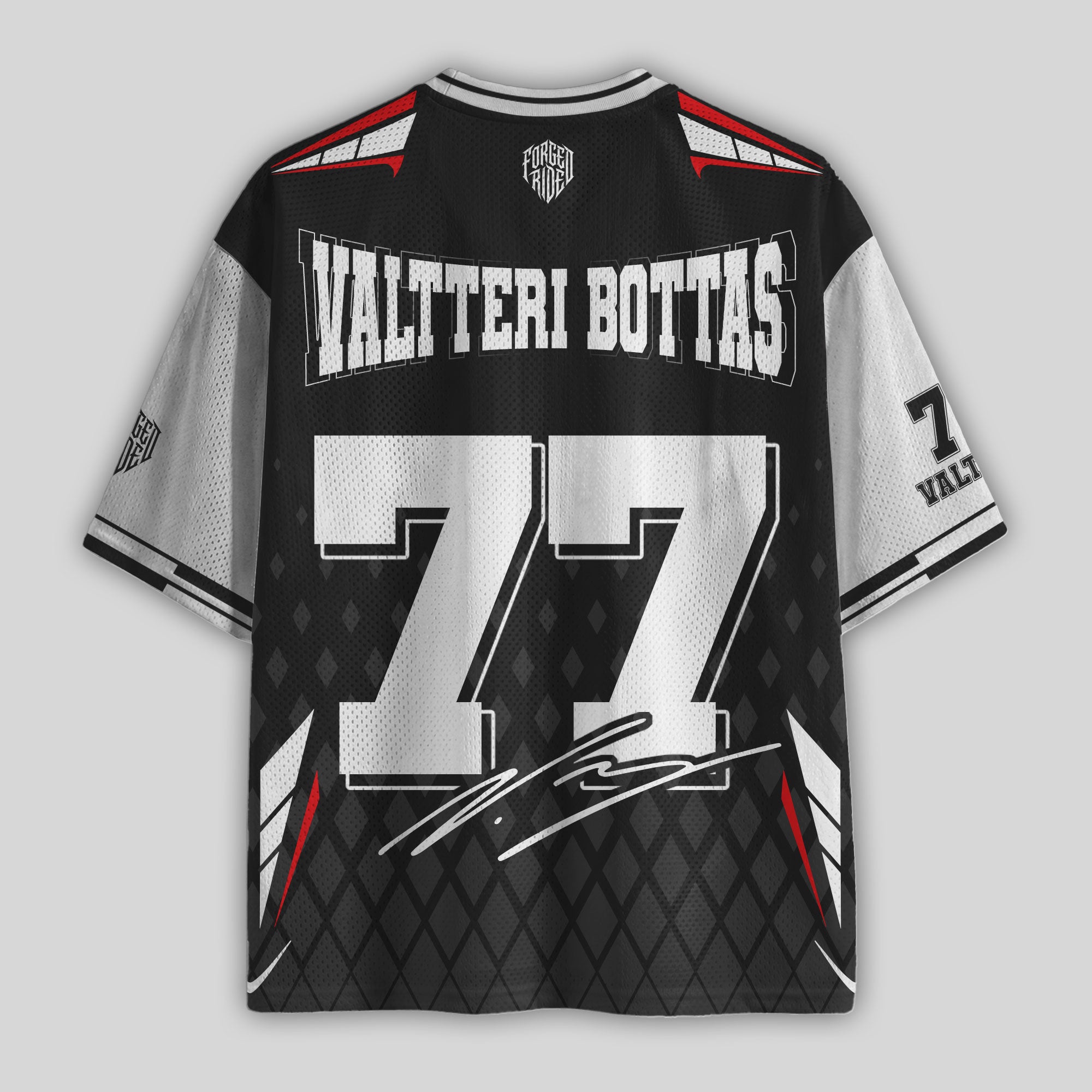 Bottas #77 Racing Boxy Mesh Football Jersey