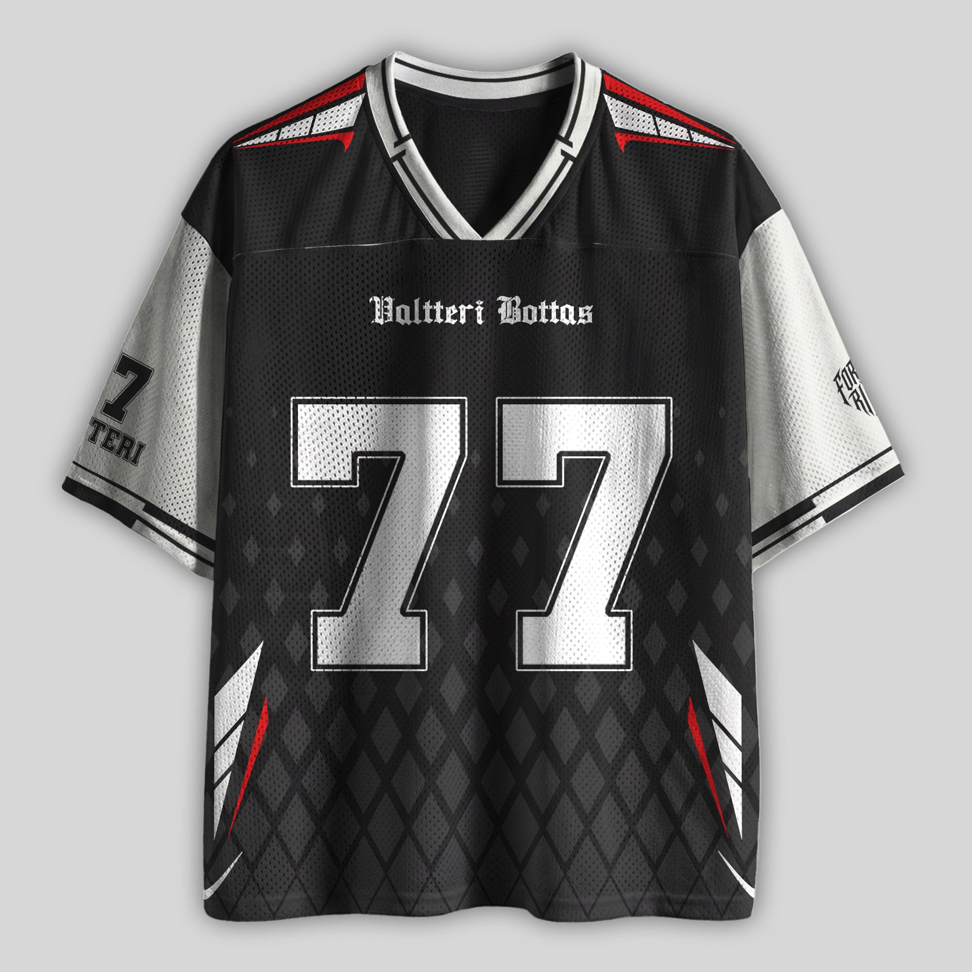 Bottas #77 Racing Boxy Mesh Football Jersey