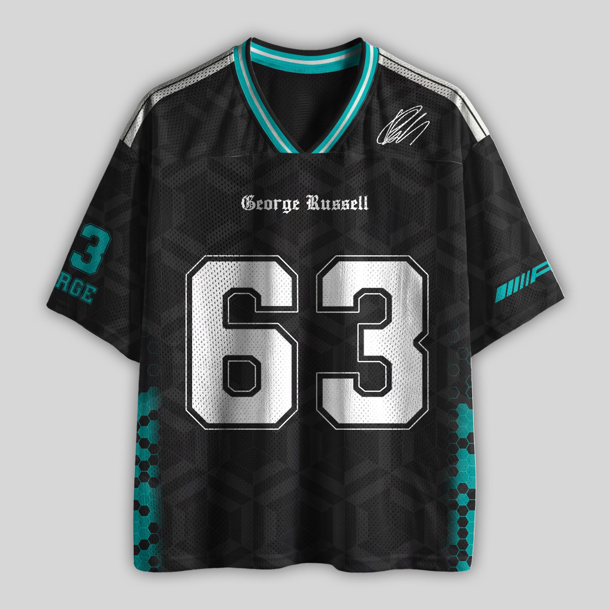 Russell #63 Racing Boxy Mesh Football Jersey