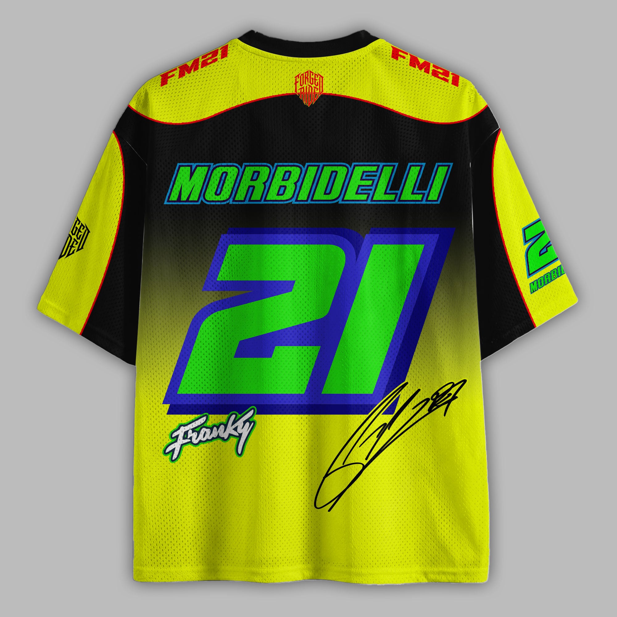 'MT' Franky 21 VR46 Racing Mesh Football Jersey