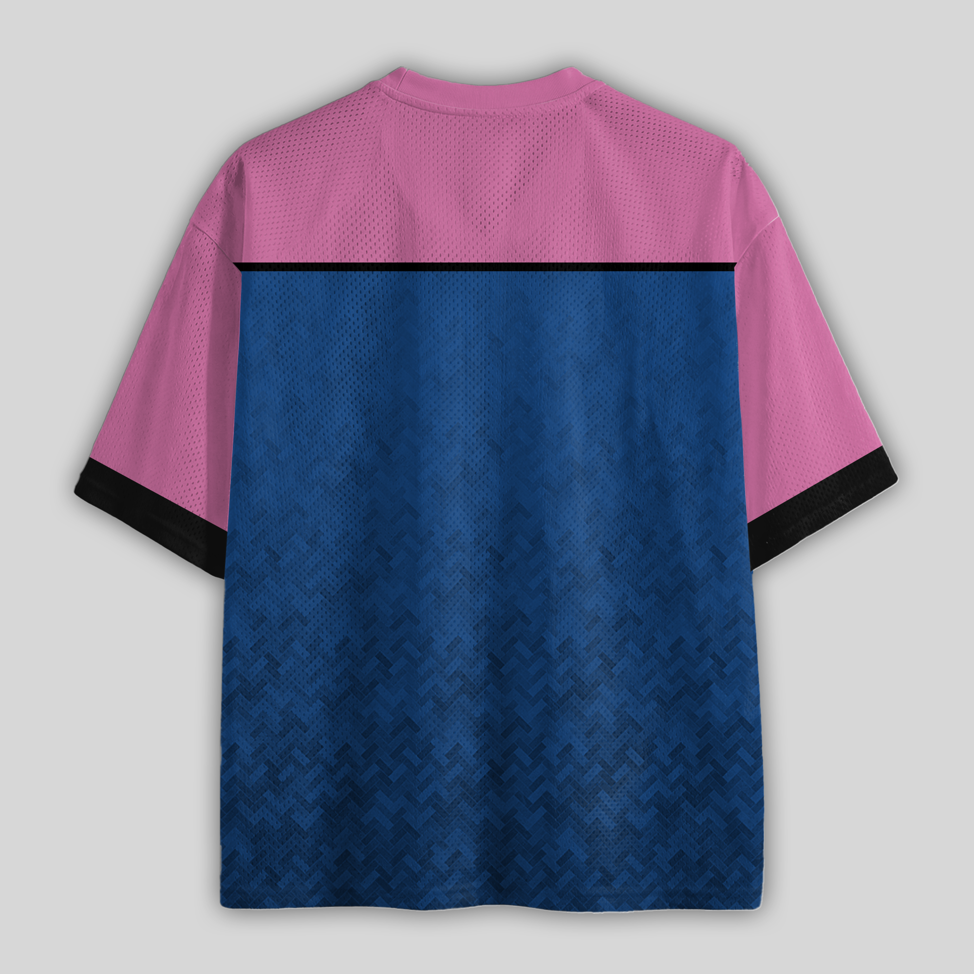 Custom Blue & Pink Performance Al Racing Mesh Football Jersey