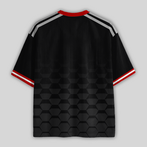 Custom Progressive Racing Black Red #00 Mesh Football Jersey