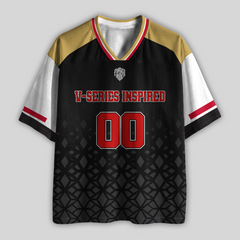 Custom V-Series Inspỉed Name & Number Racing Mesh Football Jersey