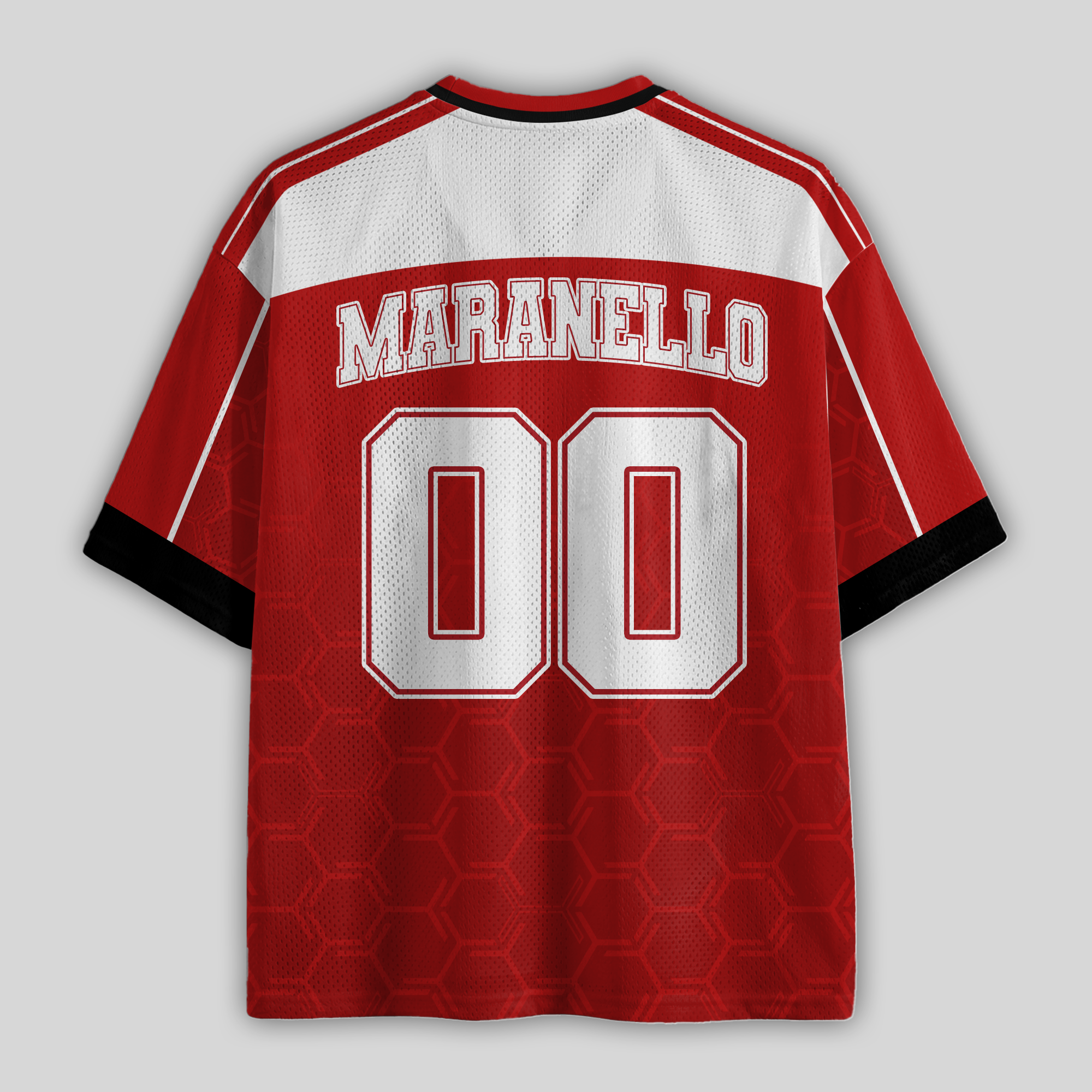 Custom Prancing Spirit Red Racing Mesh Football Jersey