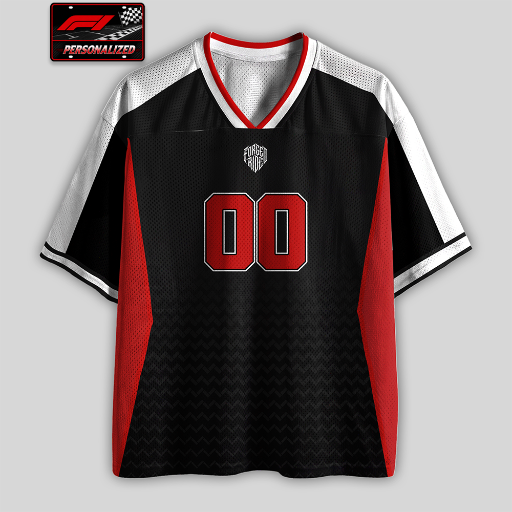 [Personalized] American HS Racing Name & Number - Mesh Football Jersey