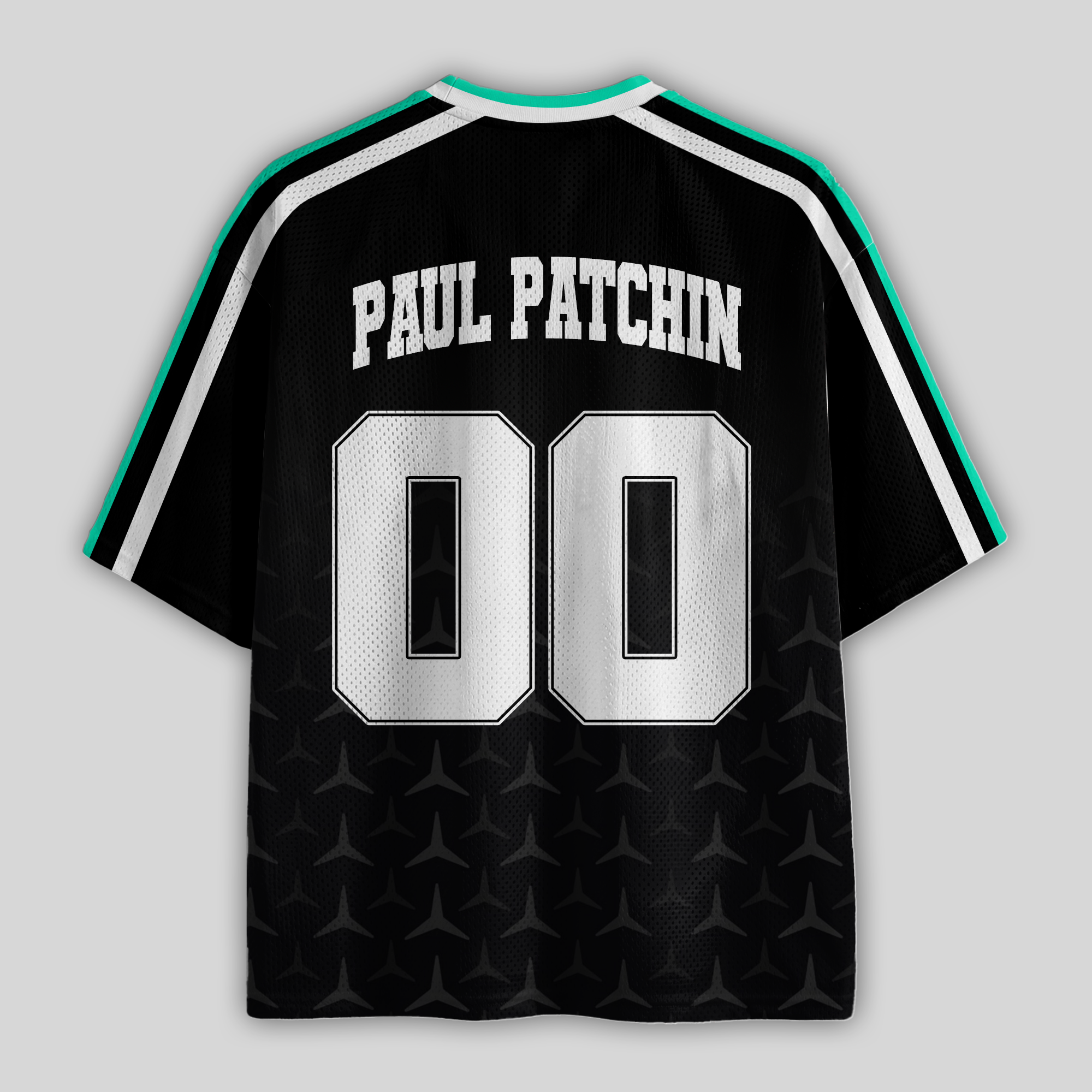 [Personalized] Silver Arrows Racing Name & Number - Mesh Football Jersey