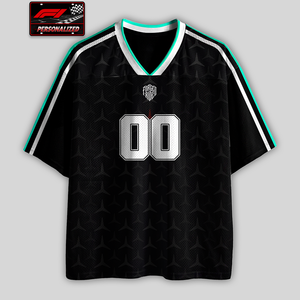 [Personalized] Silver Arrows Racing Name & Number - Mesh Football Jersey