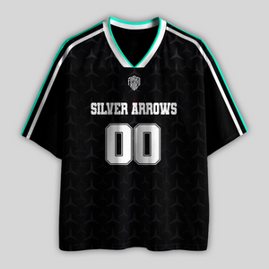 Custom Silver Arrows Racing Name & Number Racing Mesh Football Jersey