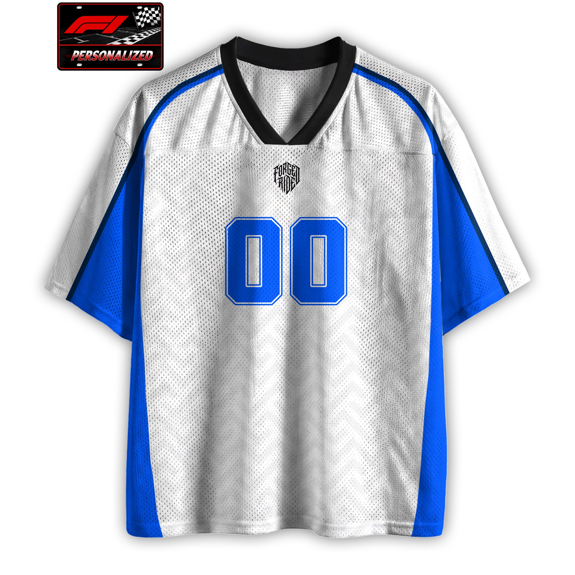[Personalized] F1 Racing B Name & Number - Mesh Football Jersey