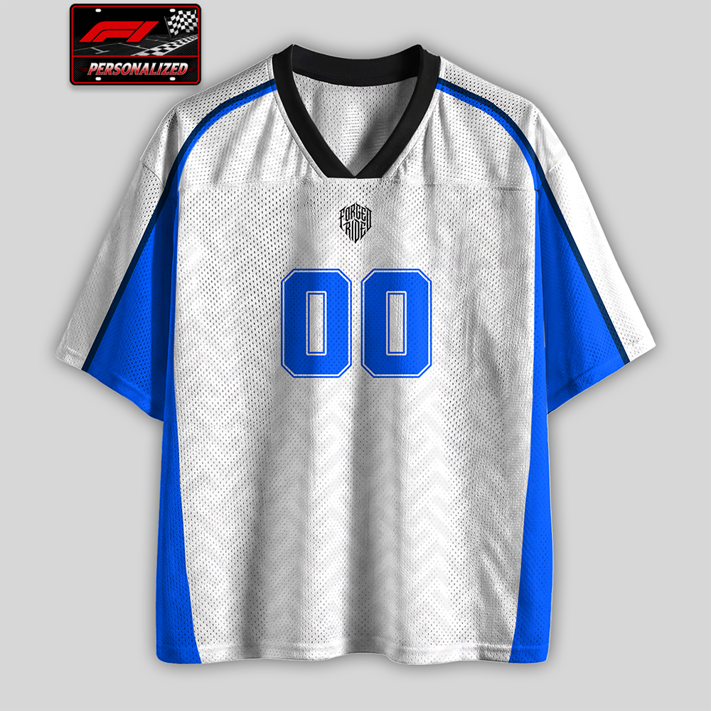 [Personalized] F1 Racing B Name & Number - Mesh Football Jersey